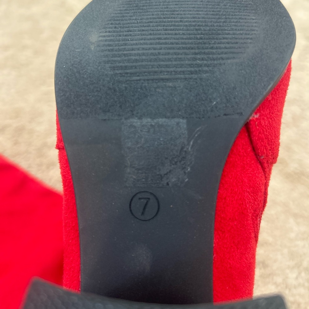Red Over-the-Knee Women's Boots - Picture 3 of 4